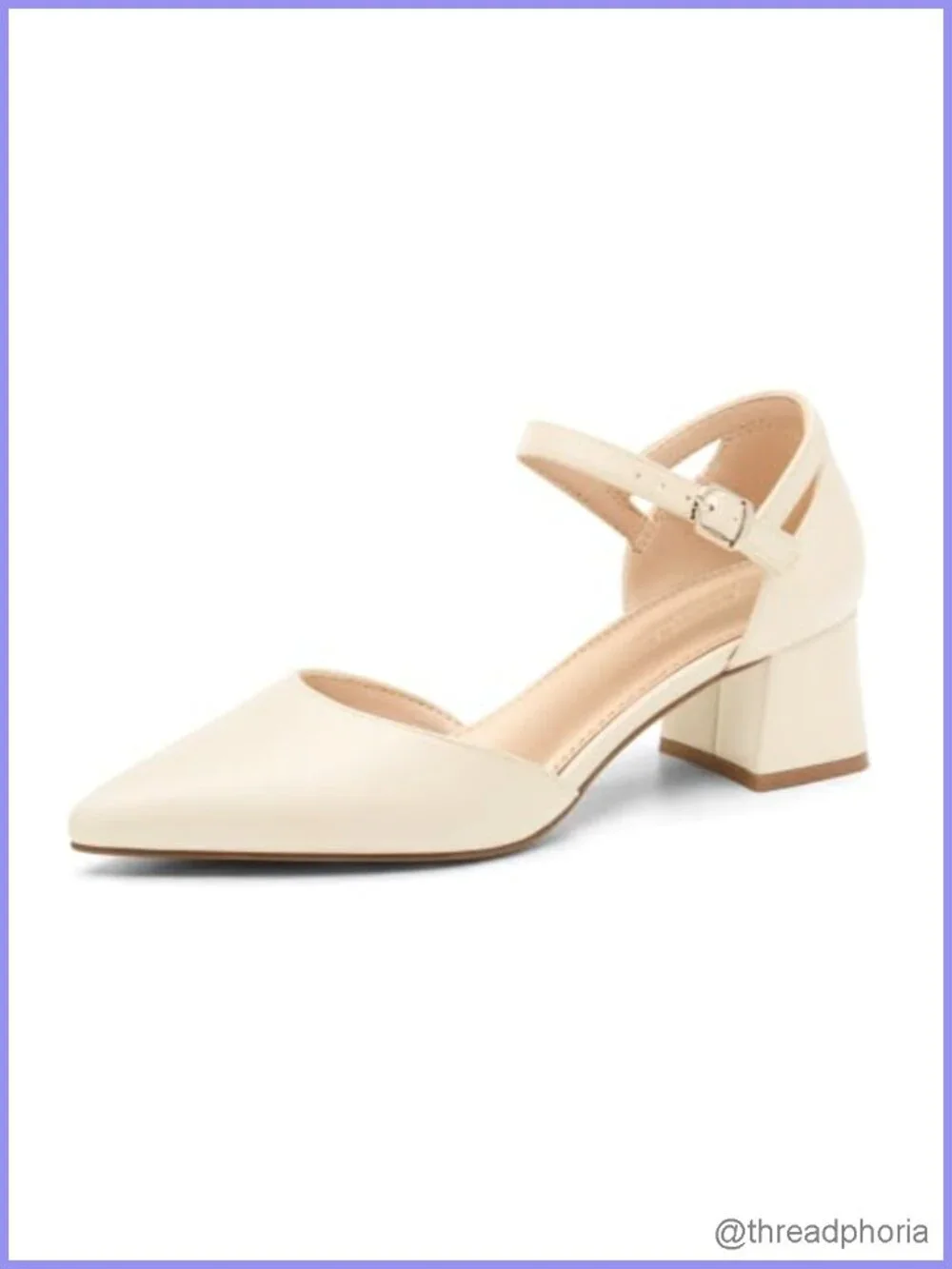 Chunky Low Heels Pointed Toe Ankle Strap Pumps Block Heel Dress Shoes